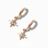 Gold-tone Starburst Hoop Earrings