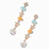 Gold-tone Starburst 3" Drop Earrings