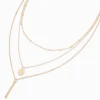 Gold-tone Stick Multi-Strand Chain Necklace