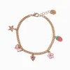 Gold-tone Strawberry Charm Curb Bracelet