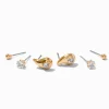 Gold-tone Teardrop Cubic Zirconia Earring Stackables Set - 3 Pack