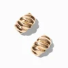 Gold-tone Thick Croissant Hoop Earrings