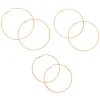 Gold-tone Thin Graduated Hoop Earrings - 3 Pack