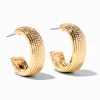 Gold-tone Tire Print 20mm Hoop Earrings
