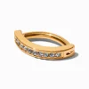Gold-tone Titanium Crystal Clicker 14G Belly Bar