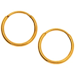 Gold-tone Titanium 10mm Sleek Hoop Earrings