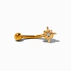 Gold-tone Titanium Starburst 16G Rook Earring