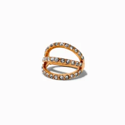 Gold-tone Triple Row Twister 18G Cartilage Clicker Earring