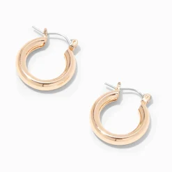 Gold-tone Tube 20mm Hoop Earrings
