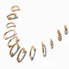 Gold-tone Twisted Hoop Earring Stackables Set - 3 Pack