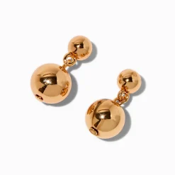 Gold-tone Two Ball Stud Earrings