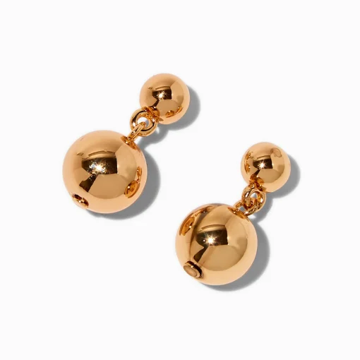Gold-tone Two Ball Stud Earrings