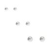 Graduated White Pearl Stud Earrings - 3 Pack