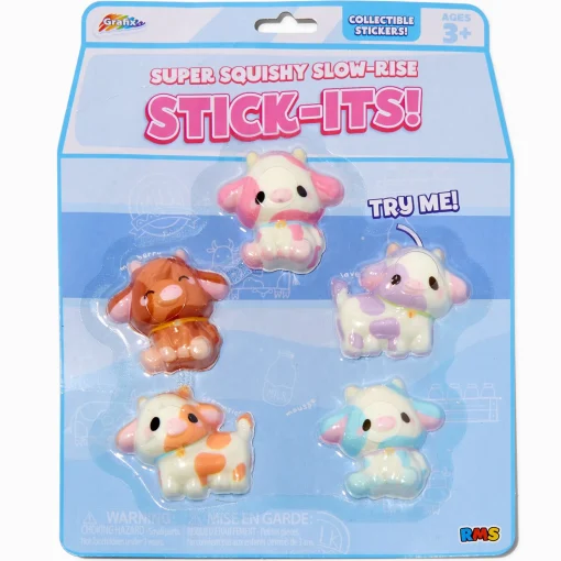 Grafix® Cow Super Squishy Slow-Rise Stickers - 5 Pack