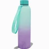 Green & Purple Ombré Floral Water Bottle