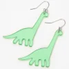 Green Brachiosaurus Dinosaur Drop Earrings