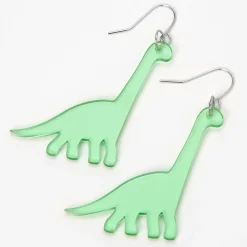 Green Brachiosaurus Dinosaur Drop Earrings