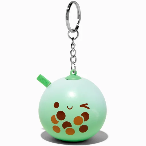Green Bubble Tea Stress Ball Keychain