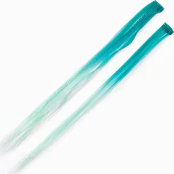 Green Ombré Faux Hair Clip In Extensions - 2 Pack