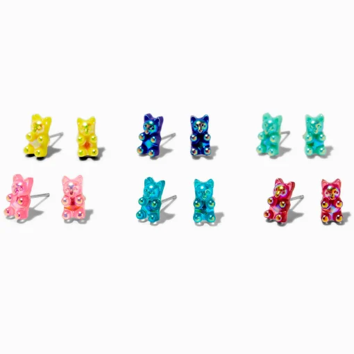Gummy Bears® Iridescent Stud Earrings - 6 Pack