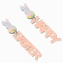 Happy Easter Glitter Drop Earrings