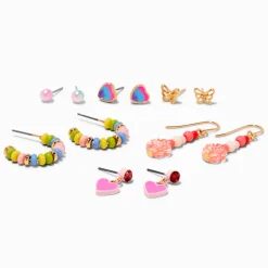 Heart Beaded Earrings Set - 6 Pack
