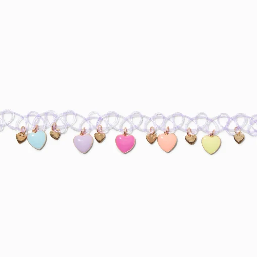 Heart Charm Tattoo Choker Necklace