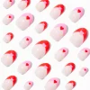 Heart Heart French Tip Stiletto Press On Faux Nail Set - 24 Pack