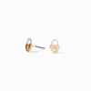 Heart-Shaped Lock Gold-tone Stud Earrings