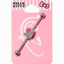 Hello Kitty® Crystal Face 14G Industrial Bar