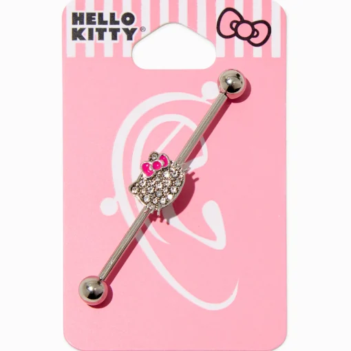 Hello Kitty® Crystal Face 14G Industrial Bar