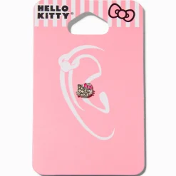 Hello Kitty® Stainless Steel Crystal Face 18G Threadless Cartilage Earring