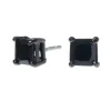 Hematite Black 5mm Cubic Zirconia Square Stud Earrings