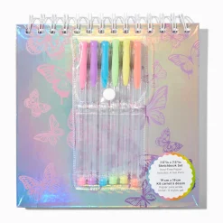 Holographic Butterfly Sketchbook & Gel Pen Set