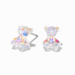 Holographic Teddy Bears Stud Earrings