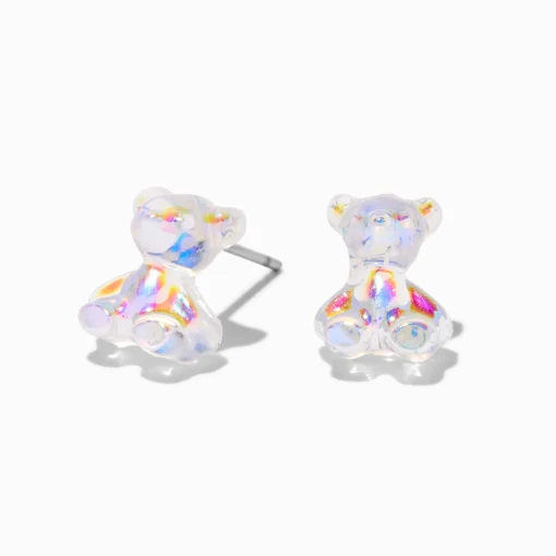 Holographic Teddy Bears Stud Earrings
