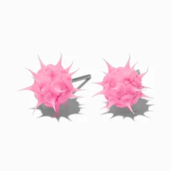 Hot Pink Rave Spike Burst Stud Earrings