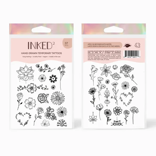 INKED2 Floral Pack Temporary Tattoos
