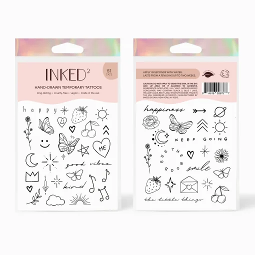 INKED2 Happiest Pack Temporary Tattoos