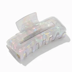 Iridescent Blue Rectangular Hair Claw