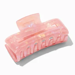Iridescent Coral Rectangular Hair Claw