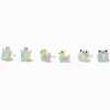 Iridescent Glitter Turtle, Frog, & Duck Stud Earrings - 3 Pack