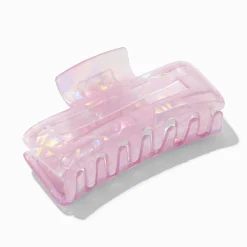 Iridescent Pink Rectangular Hair Claw