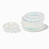 Iridescent White Spiral Hair Ties - 5 Pack