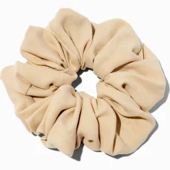Ivory Faux Suede Giant Hair Scrunchie