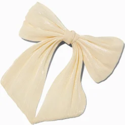 Ivory Organza Hair Bow Clip