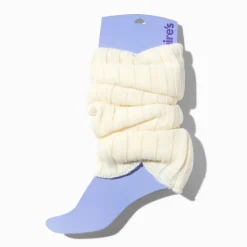 Ivory Sweater-Knit Leg Warmers