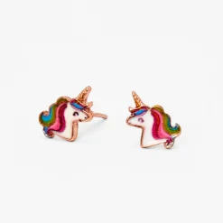 18k Rose Gold Plated Miss Glitter the Unicorn Stud Earrings