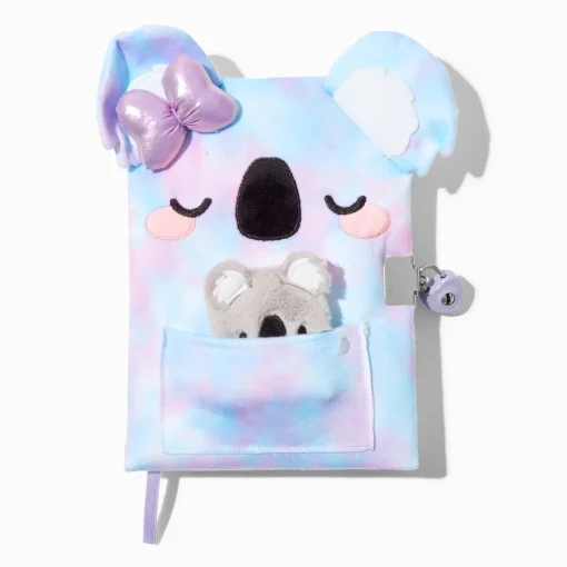 Koala Plush Lock Diary & Mini Notebook