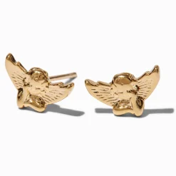 18kt Gold Plated Angel Stud Earrings